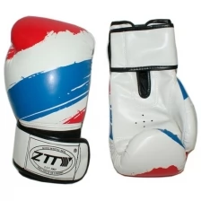 Перчатки боксёрский 12 oz: ZTTY-3G-12-Б Цвет - белый с синими и красными вставками..