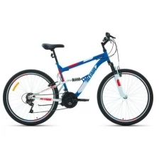 Велосипед горный двухподвес ALTAIR MTB FS 26 1.0 26" 18" синий/красный RBKT1F16E009 2021 г.